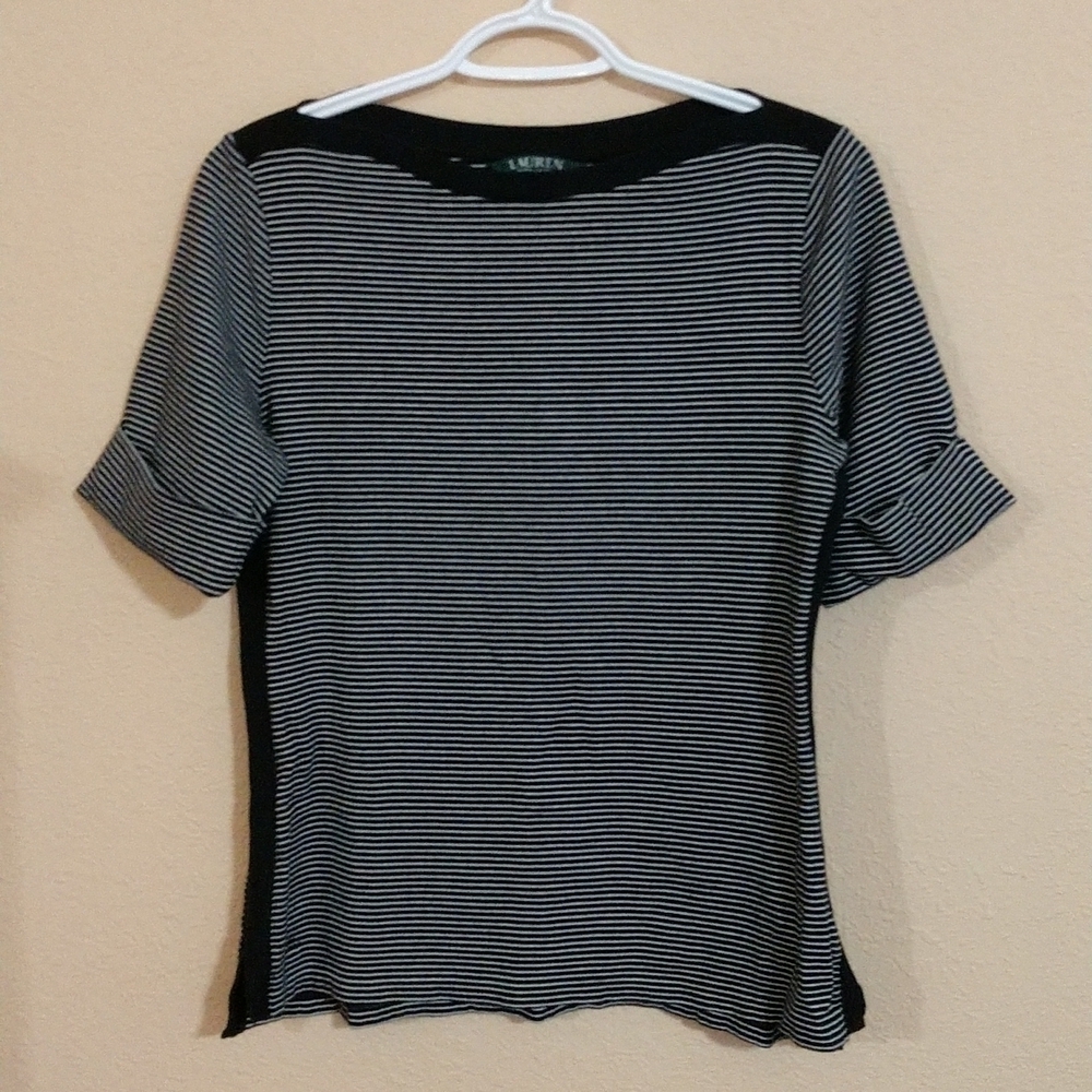 Lauren Ralph Lauren Boat Neck Top Size L